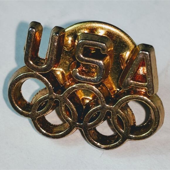 Vintage USA Olympic Gold Tone Pin - Picture 2 of 8